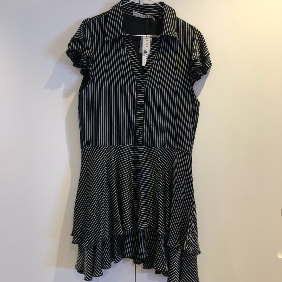 Alice + Olivia Black White Striped Dress - Picture 5 of 7